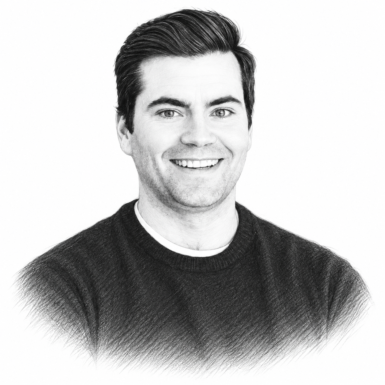 Sketch portrait of Ian Bateman